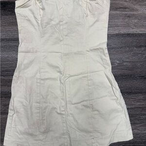 La Hearts Cream Strapless Dress